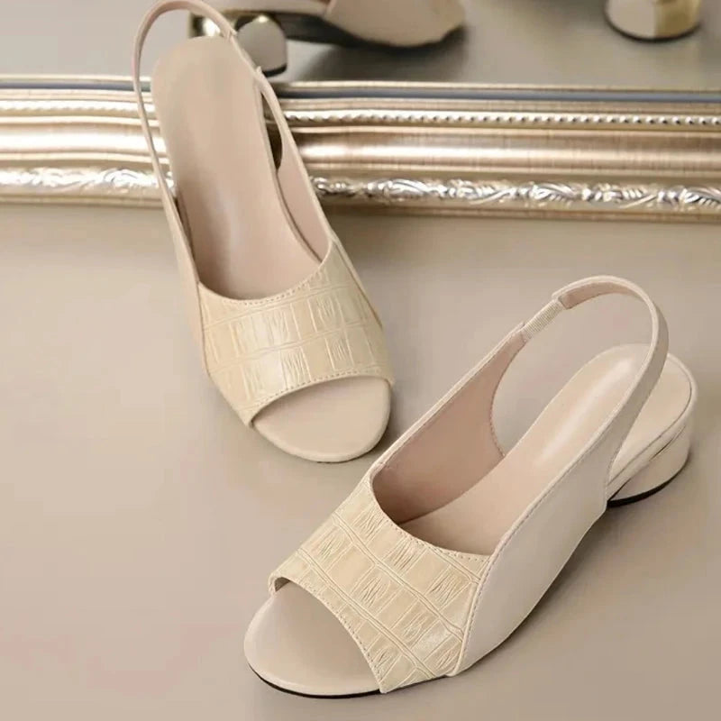 Women's Casual Slingback Sandals with Cushioned and Block Heel
