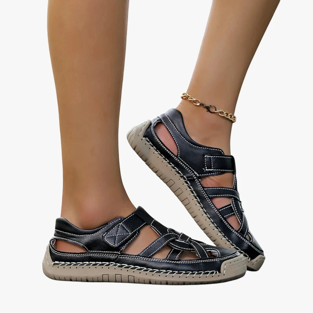 Women's Comfortable Casual Sandals with Velcro Strap and Cushioned Insole