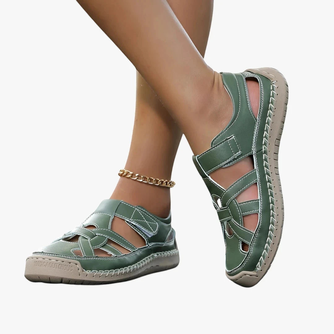 Women's Comfortable Casual Sandals with Velcro Strap and Cushioned Insole