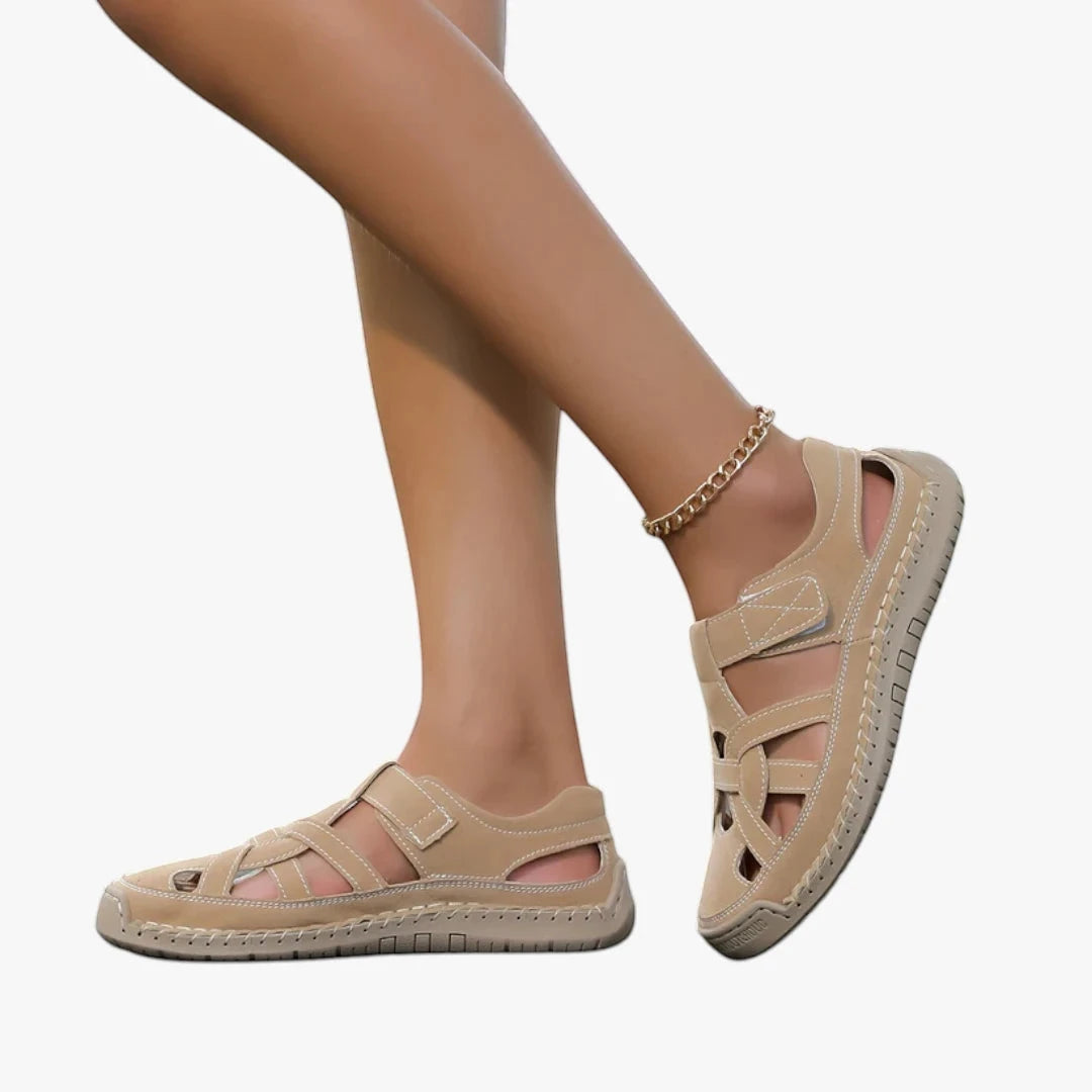 Women's Comfortable Casual Sandals with Velcro Strap and Cushioned Insole