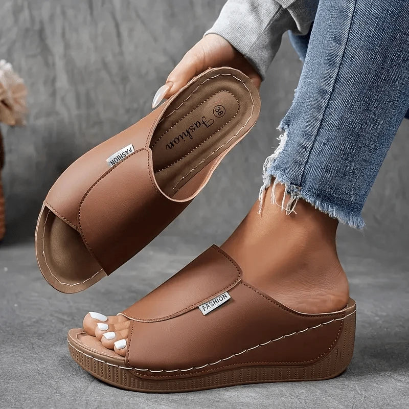 Women's Comfortable Casual Wedges with Open Toe and Platform