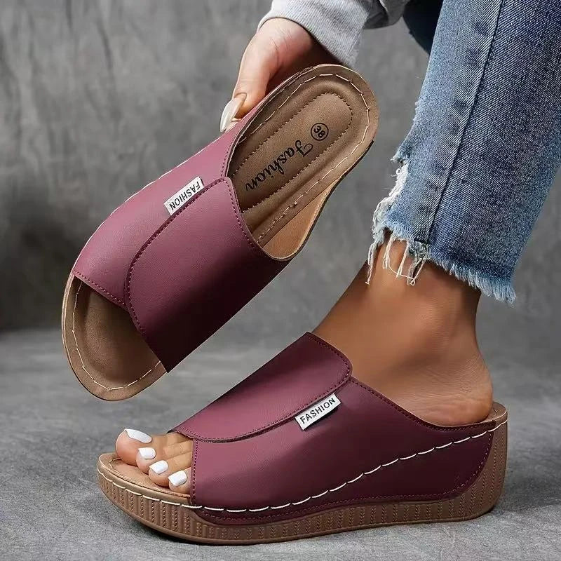Women's Comfortable Casual Wedges with Open Toe and Platform