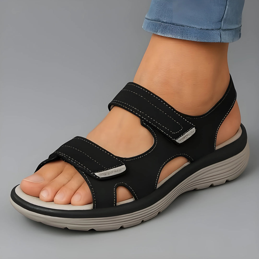Women's Comfortable Sandals with Velcro Strap and Arch Support