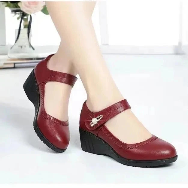 Women's Comfortable Slip On Mary Jane Shoes with Slip Resistant Sole and Cushioned Insole