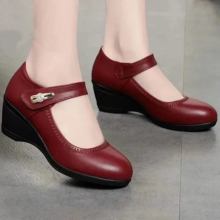 Women's Comfortable Slip On Mary Jane Shoes with Slip Resistant Sole and Cushioned Insole