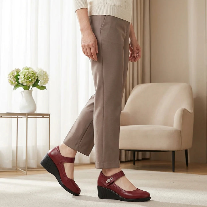 Women's Comfortable Slip On Mary Jane Shoes with Slip Resistant Sole and Cushioned Insole