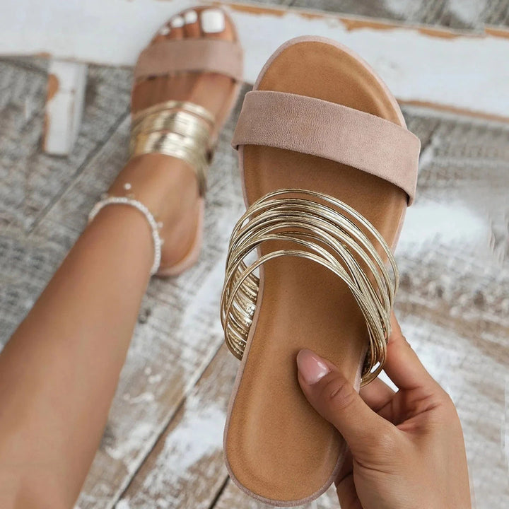 Women's Comfortable Slip On Sandals with Non Slip Sole and Cushioned Insole