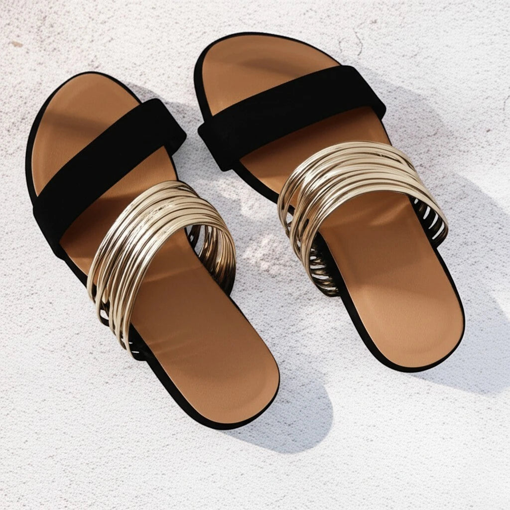 Women's Comfortable Slip On Sandals with Non Slip Sole and Cushioned Insole