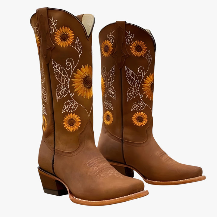 Women's Cowboy Knee High Boots with Cushioned and Wide Fit