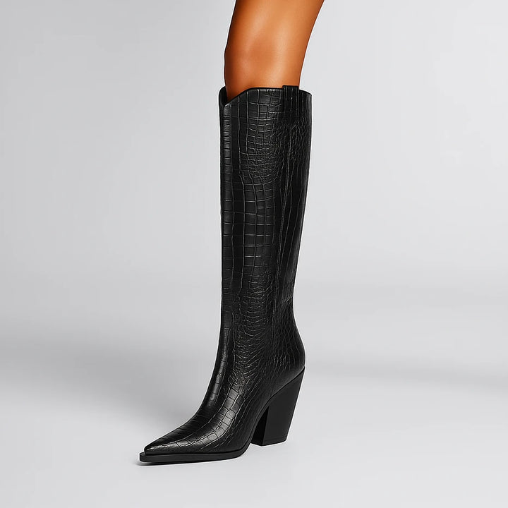 Women's Cowboy Knee High Boots with Non Slip and Cushioned