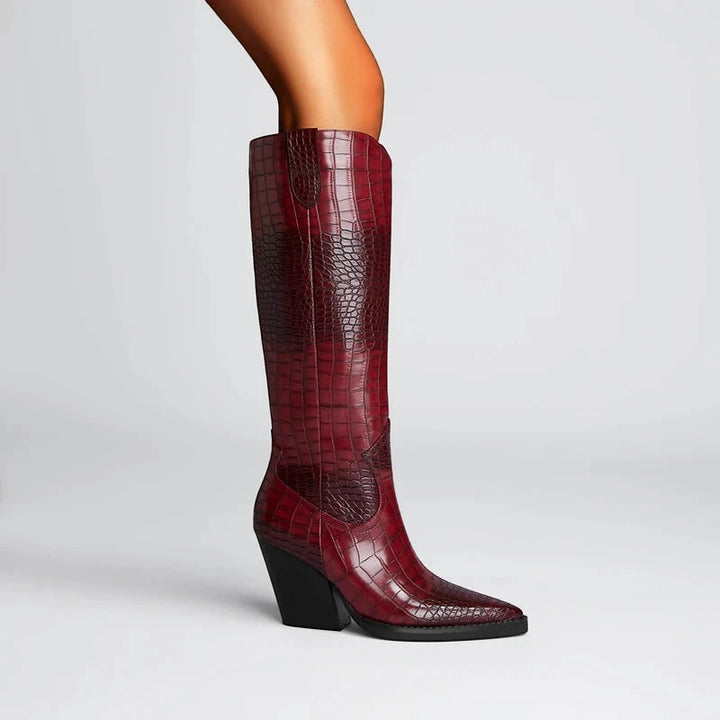 Women's Cowboy Knee High Boots with Non Slip and Cushioned