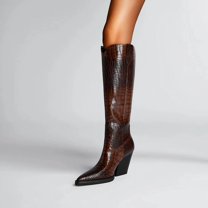 Women's Cowboy Knee High Boots with Non Slip and Cushioned