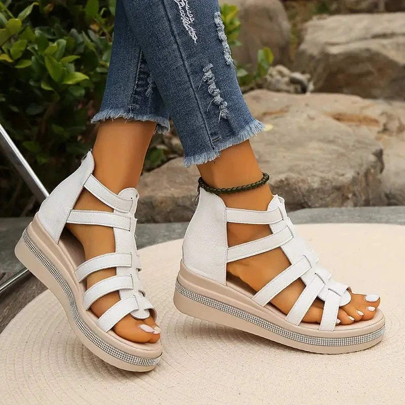 Women's Gladiator Wedges with Arch Support and Non Slip Sole