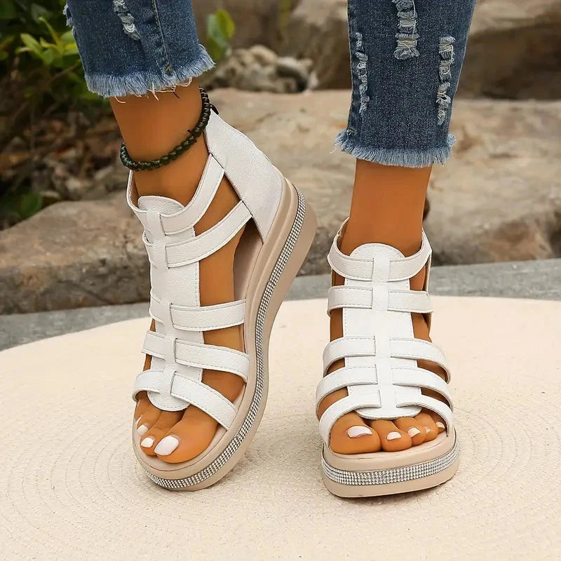 Women's Gladiator Wedges with Arch Support and Non Slip Sole