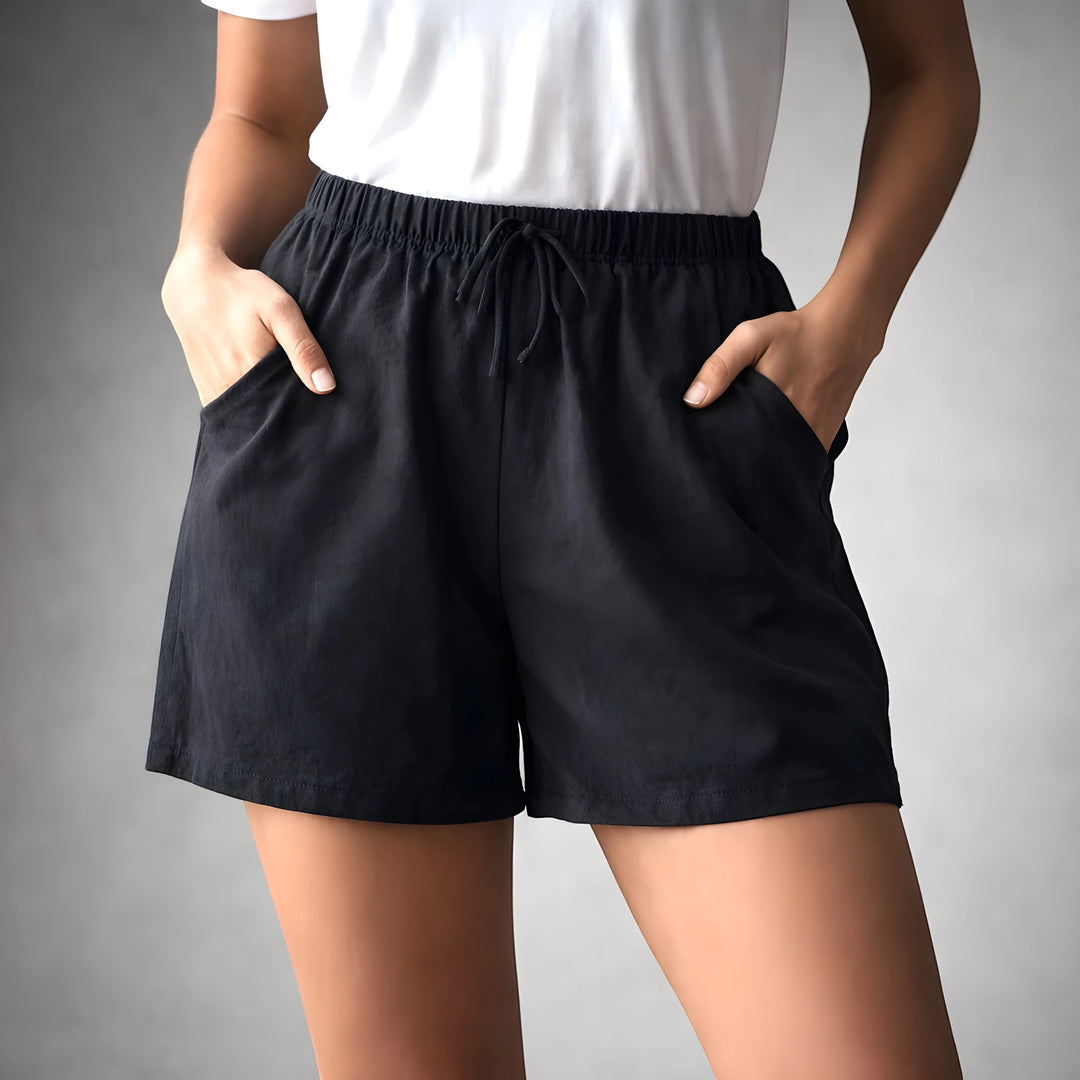 Women's High Waisted Bermuda Shorts with Double Front Pockets