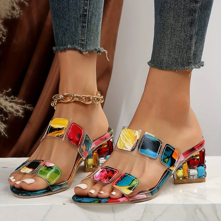 Women's Open Toe Block Heel Sandals with Slip Resistant Sole and Cushioned Insole