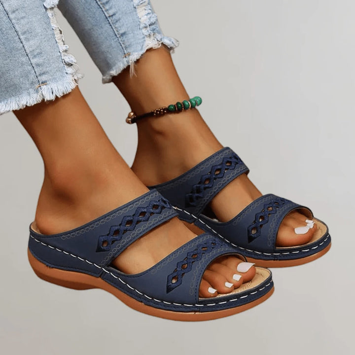 Women's Open Toe Comfortable Sandals with Slip Resistant Sole and Arch Support