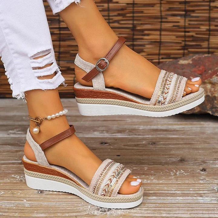 Women's Open Toe Comfortable Sandals with Slip Resistant Sole and Cushioned Insole