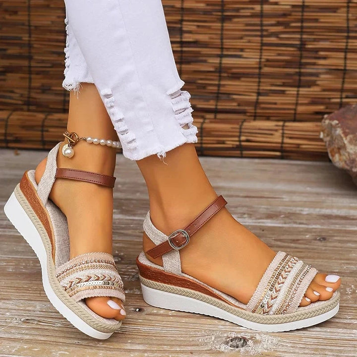 Women's Open Toe Comfortable Sandals with Slip Resistant Sole and Cushioned Insole