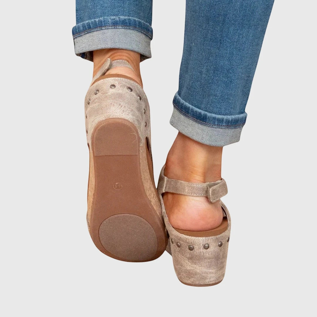 Women's Open Toe Comfortable Sandals with Velcro Strap and Cushioned Insole
