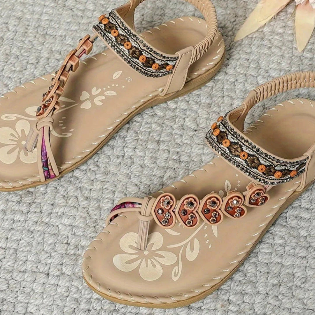 Women's Open Toe Slip On Sandals with Slip Resistant Sole and Cushioned Insole