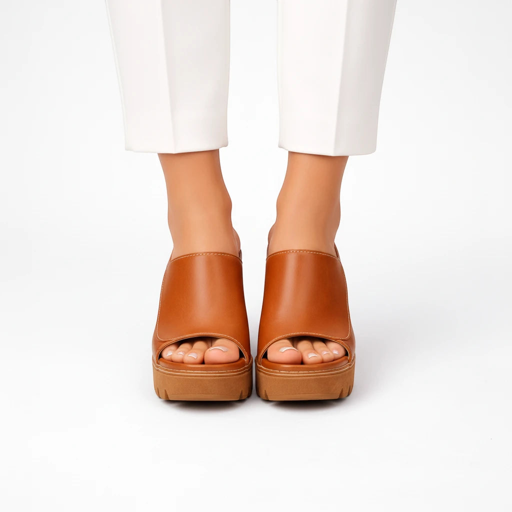Women's Platform Casual Sandals with Slip On and Cushioned