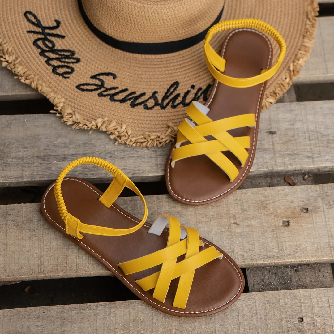 Women's Strappy Comfortable Sandals with Slip Resistant Sole and Cushioned Insole