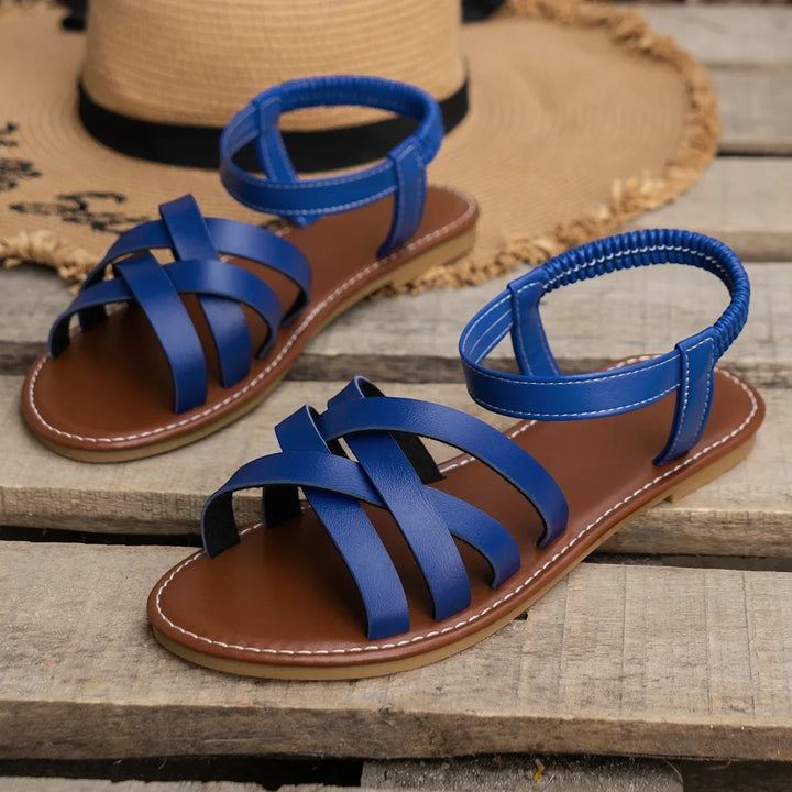 Women's Strappy Comfortable Sandals with Slip Resistant Sole and Cushioned Insole