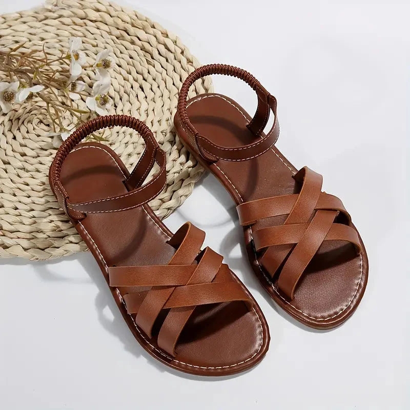 Women's Strappy Comfortable Sandals with Slip Resistant Sole and Cushioned Insole