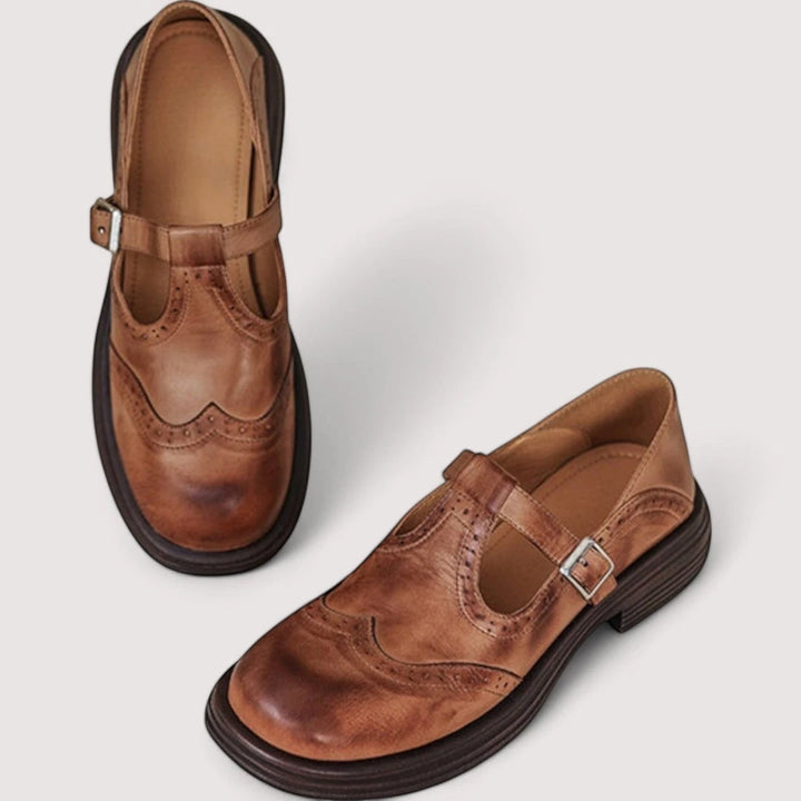 Women's Strappy Slip On Mary Jane Shoes with Slip Resistant Sole and Cushioned Insole