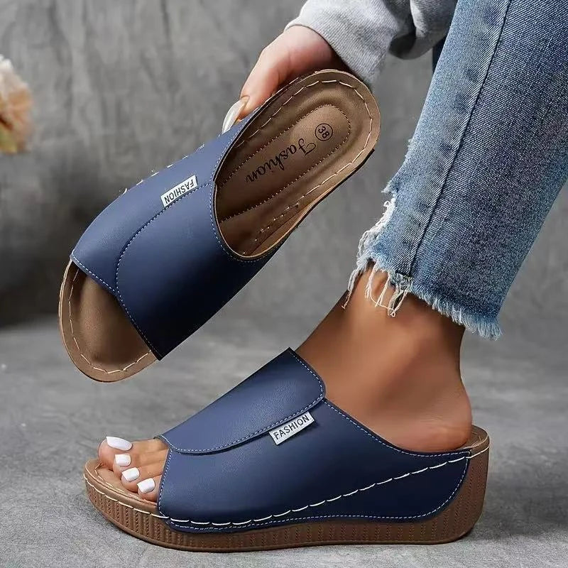 Women's Comfortable Casual Wedges with Open Toe and Platform