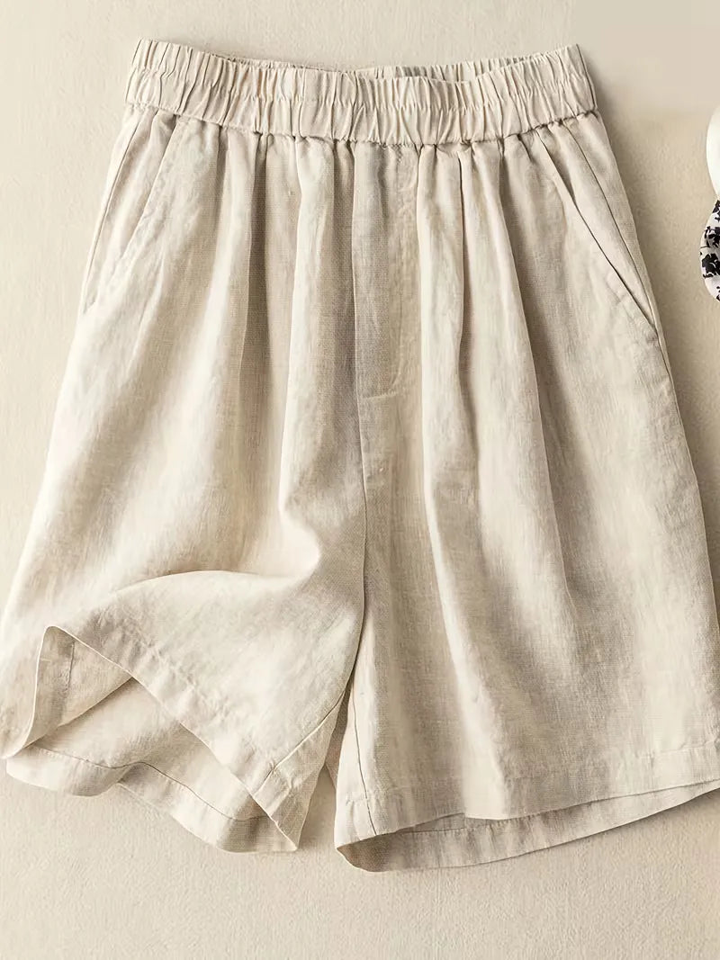 Women's High Waisted Bermuda Shorts with Elastic Waistband