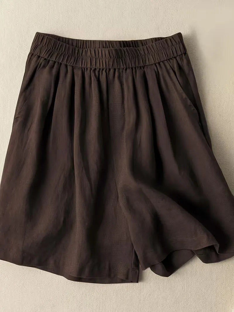 Women's High Waisted Bermuda Shorts with Elastic Waistband