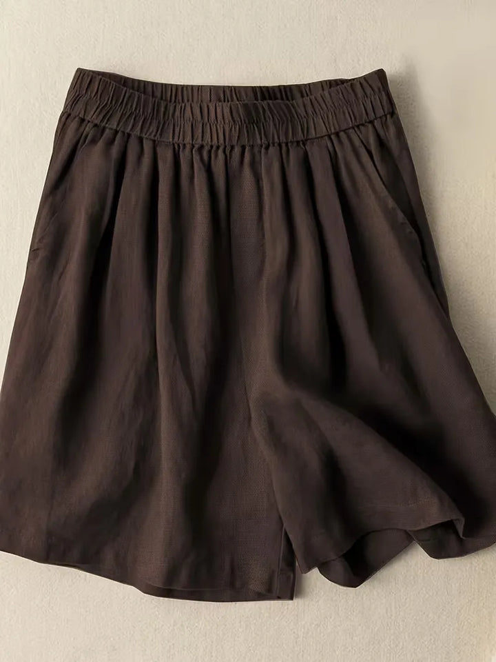 Women's High Waisted Bermuda Shorts with Elastic Waistband