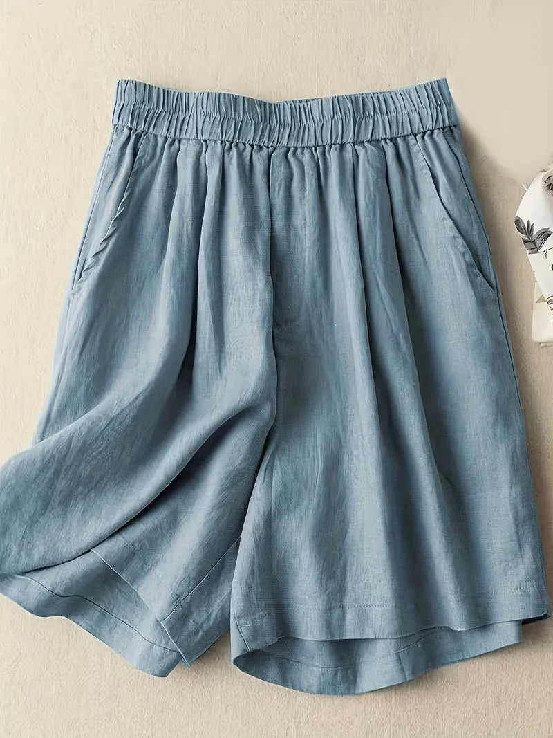 Women's High Waisted Bermuda Shorts with Elastic Waistband