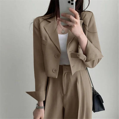 Luna™ - Chic Cropped Blazer Set