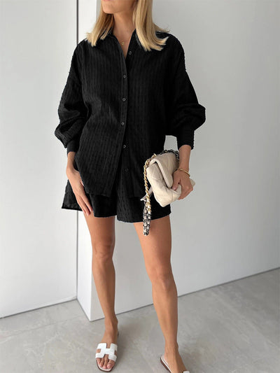 Charlotte™ - Effortlessly Chic Breezy Shirt and Shorts Ensemble