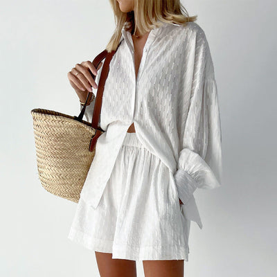 Charlotte™ - Effortlessly Chic Breezy Shirt and Shorts Ensemble