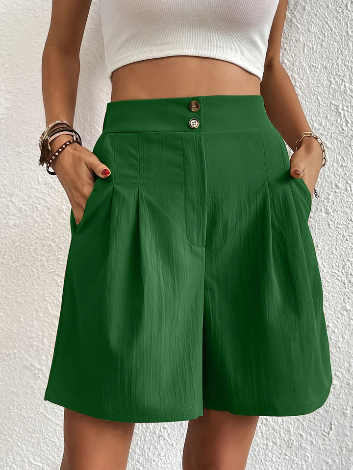 Women's High Waisted Bermuda Shorts with Pockets