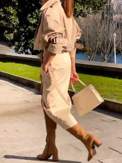Zoe™- Elegant Jacket and Wrap Skirt Set