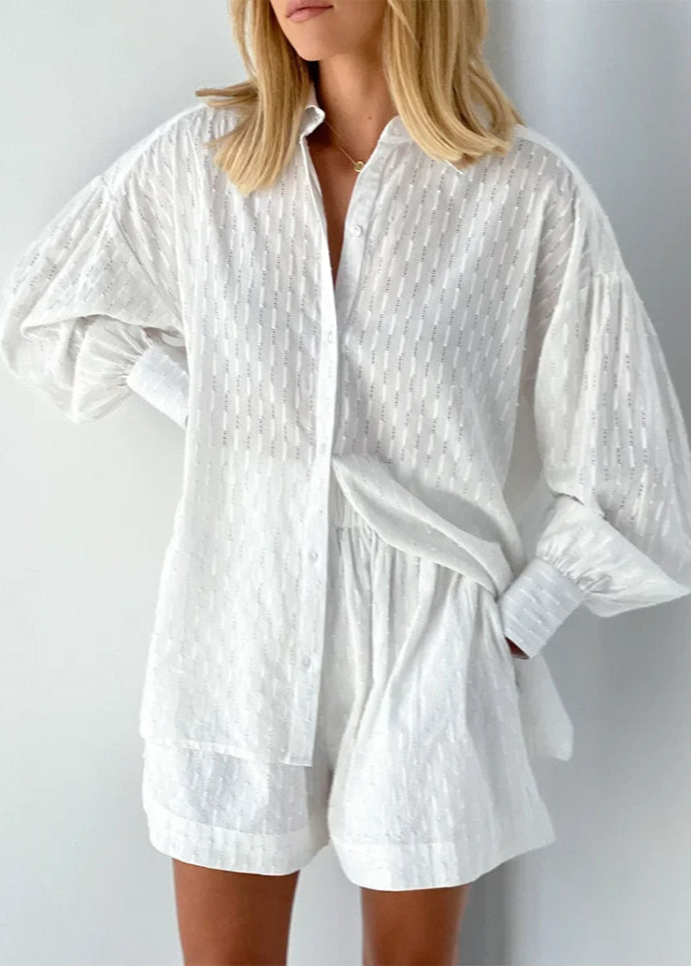 Charlotte™ - Effortlessly Chic Breezy Shirt and Shorts Ensemble
