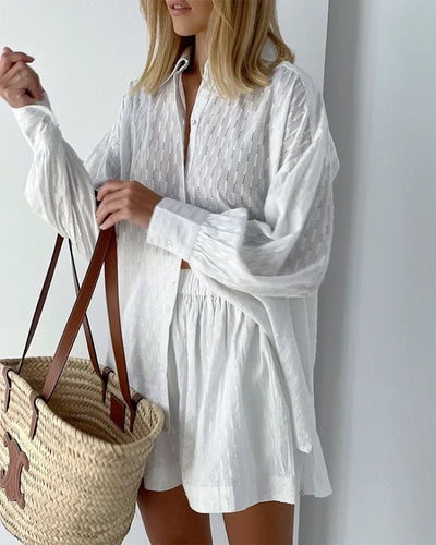 Charlotte™ - Effortlessly Chic Breezy Shirt and Shorts Ensemble