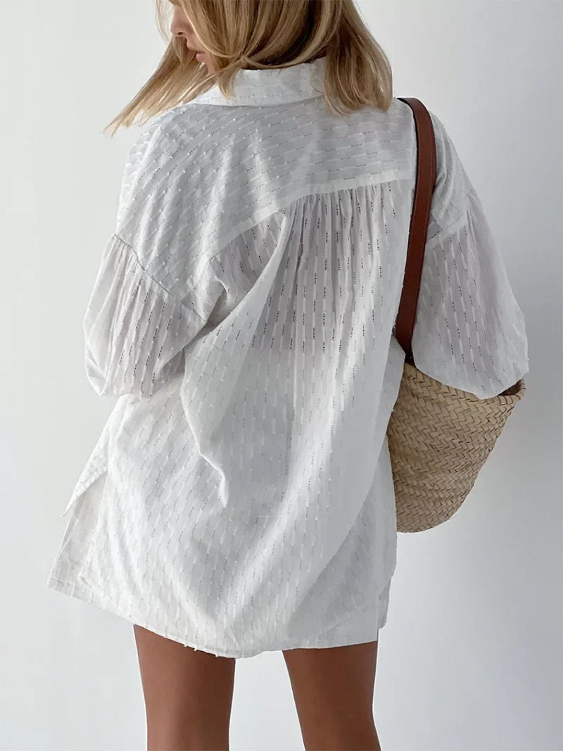 Charlotte™ - Effortlessly Chic Breezy Shirt and Shorts Ensemble
