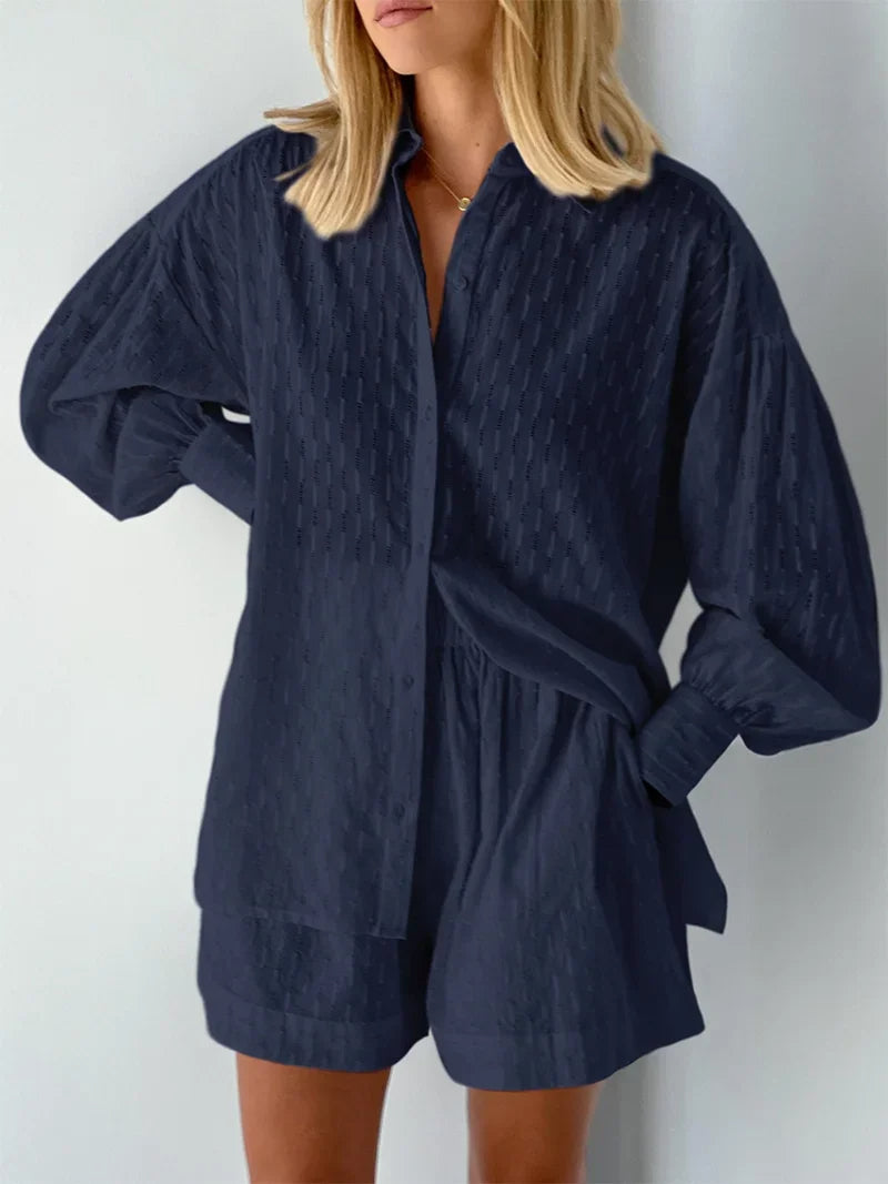 Charlotte™ - Effortlessly Chic Breezy Shirt and Shorts Ensemble