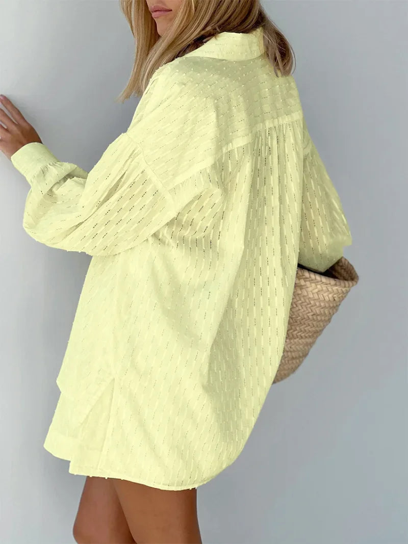 Charlotte™ - Effortlessly Chic Breezy Shirt and Shorts Ensemble