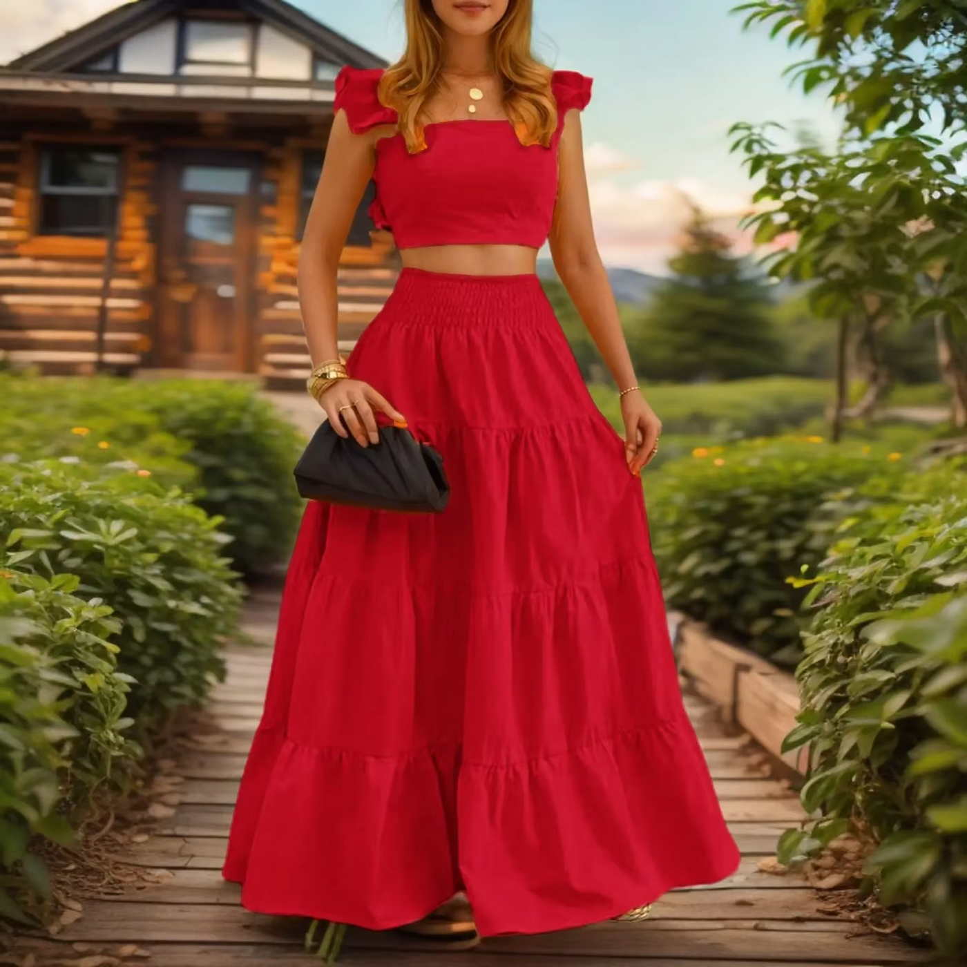 Amelia™ - Sexy Ruffle Two Piece Set