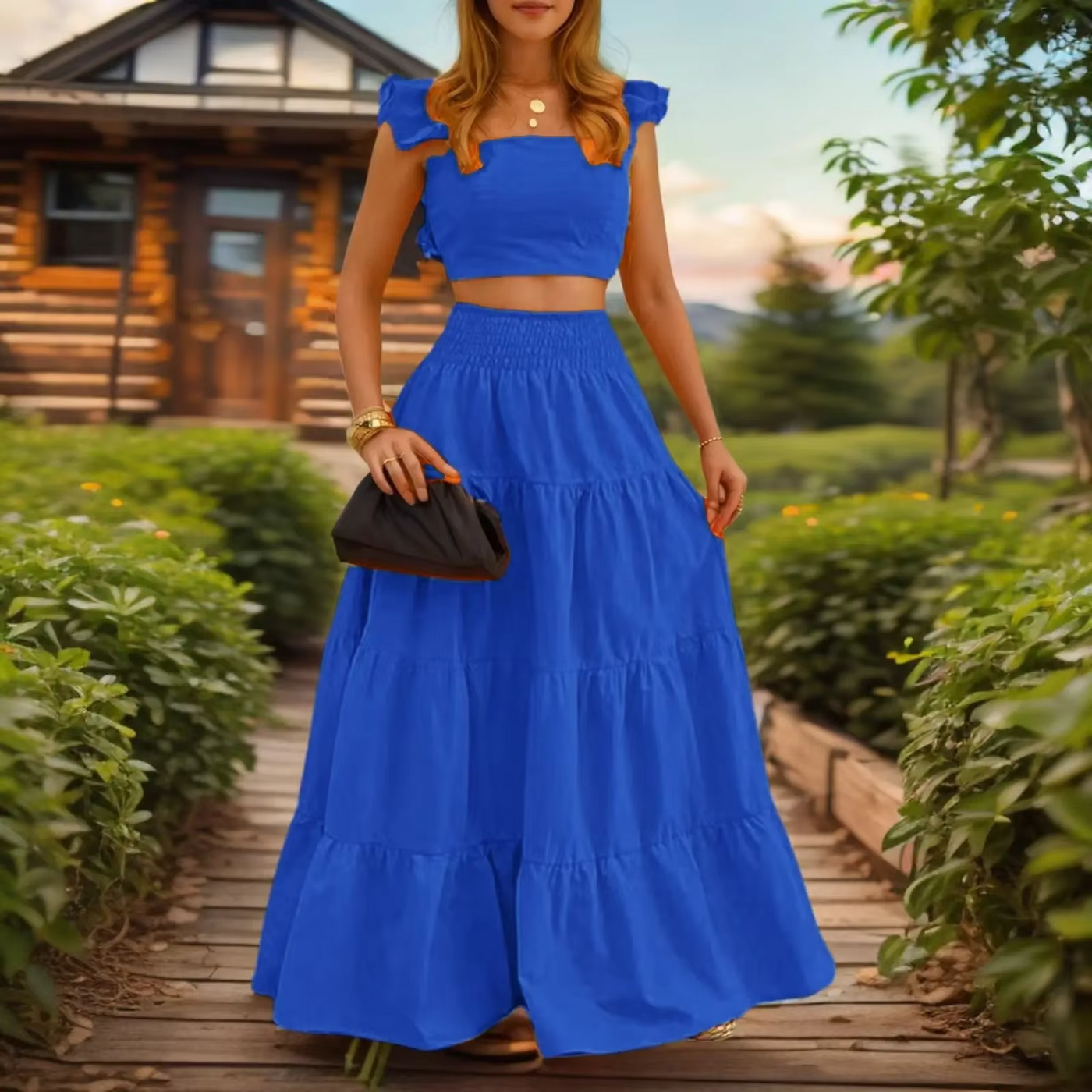 Amelia™ - Sexy Ruffle Two Piece Set