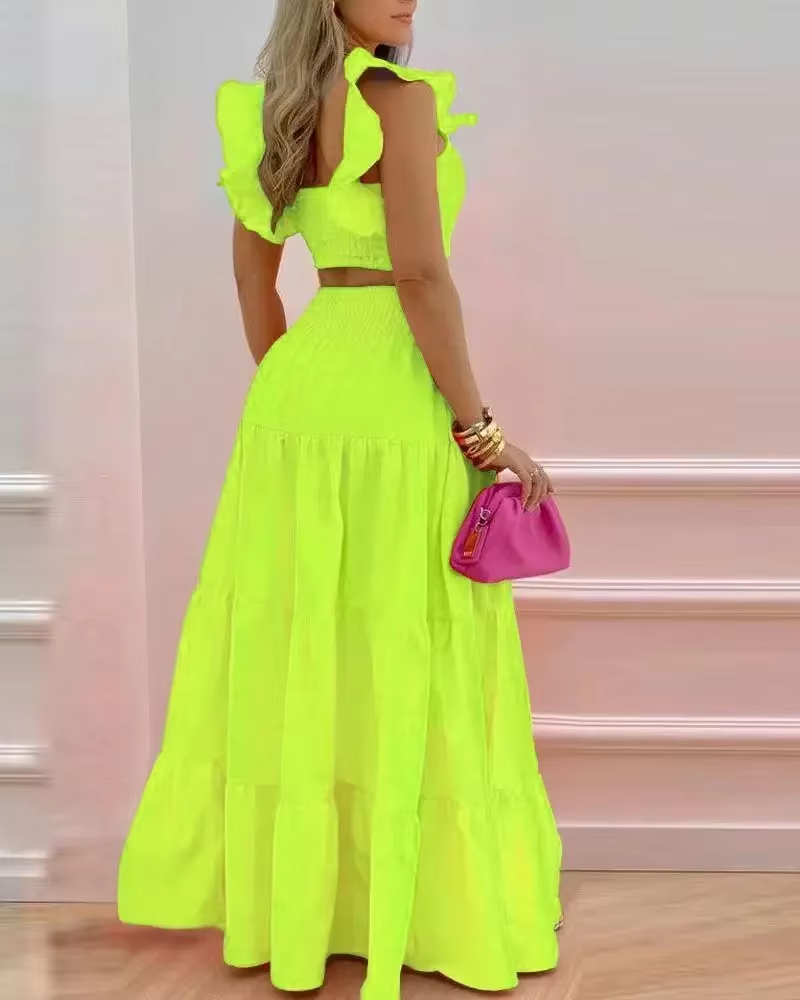 Amelia™ - Sexy Ruffle Two Piece Set