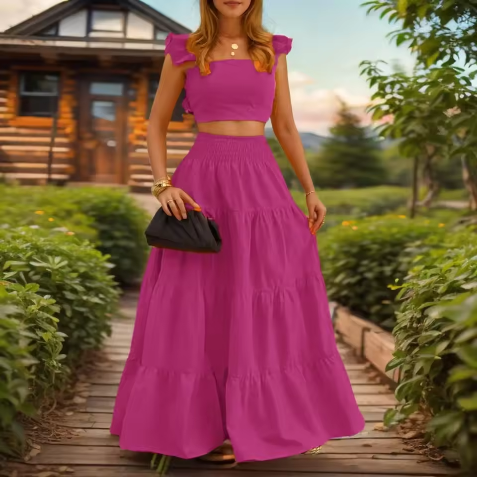 Amelia™ - Sexy Ruffle Two Piece Set