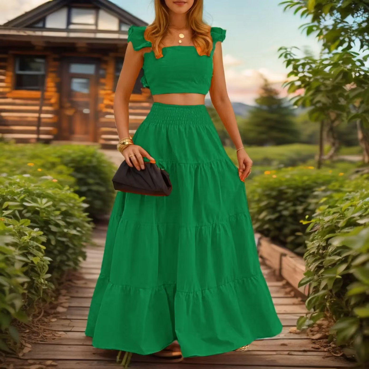 Amelia™ - Sexy Ruffle Two Piece Set